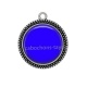 Pendentif Cabochon Argent - fond bleu