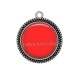 Pendentif Cabochon Argent - fond rouge
