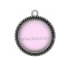 Pendentif Cabochon Argent - fond rose