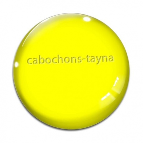 Cabochon Verre - fond jaune