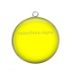 Pendentif Cabochon Argent - fond jaune