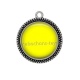 Pendentif Cabochon Argent - fond jaune