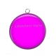 Pendentif Cabochon Argent - fond fuchsia