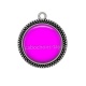 Pendentif Cabochon Argent - fond fuchsia