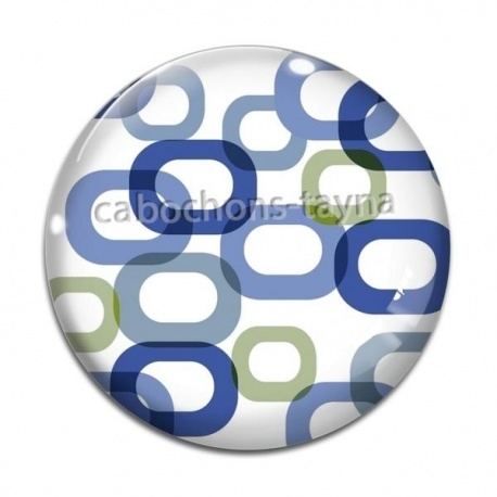 Cabochon Verre - fond rétro