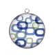 Pendentif Cabochon Argent - fond rétro