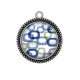 Pendentif Cabochon Argent - fond rétro