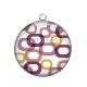 Pendentif Cabochon Argent - fond rétro