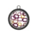 Pendentif Cabochon Argent - fond rétro