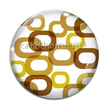 Cabochon Verre - fond rétro
