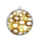 Pendentif Cabochon Argent - fond rétro