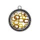 Pendentif Cabochon Argent - fond rétro