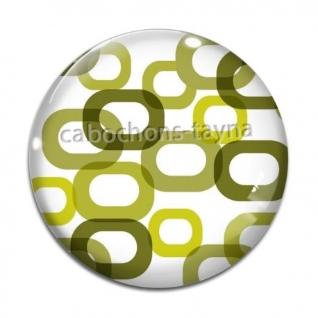 Cabochon Verre - fond rétro
