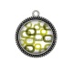 Pendentif Cabochon Argent - fond rétro