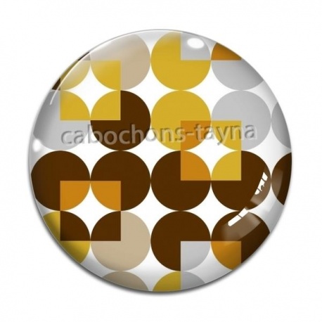 Cabochon Verre - fond rétro