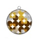 Pendentif Cabochon Argent - fond rétro