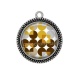 Pendentif Cabochon Argent - fond rétro