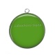 Pendentif Cabochon Argent - fond vert