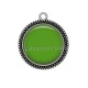 Pendentif Cabochon Argent - fond vert