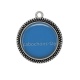 Pendentif Cabochon Argent - fond bleu
