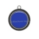 Pendentif Cabochon Argent - fond bleu marine