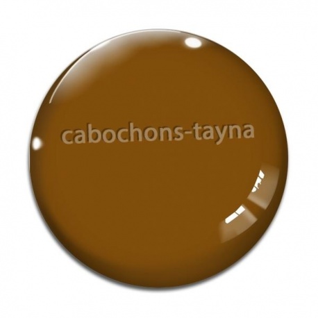 Cabochon Verre - fond marron