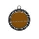 Pendentif Cabochon Argent - fond marron