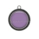 Pendentif Cabochon Argent - fond violet clair