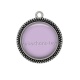 Pendentif Cabochon Argent - fond lilas