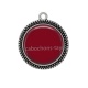 Pendentif Cabochon Argent - fond rouge bordeaux