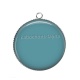 Pendentif Cabochon Argent - fond bleu