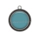 Pendentif Cabochon Argent - fond bleu