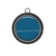 Pendentif Cabochon Argent - fond bleu
