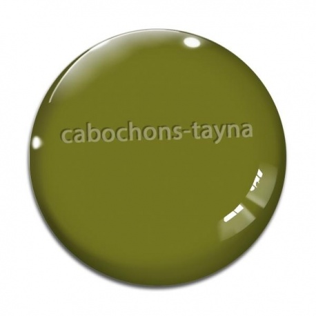 Cabochon Verre - fond kaki