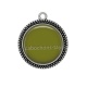 Pendentif Cabochon Argent - fond kaki