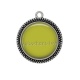 Pendentif Cabochon Argent - fond kaki