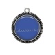 Pendentif Cabochon Argent - fond bleu