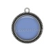 Pendentif Cabochon Argent - fond bleu