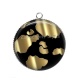 Pendentif Cabochon Argent - fond peau