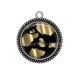 Pendentif Cabochon Argent - fond peau