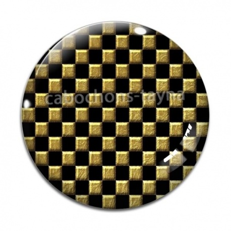 Cabochon Verre - fond carreaux