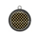 Pendentif Cabochon Argent - fond carreaux