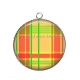 Pendentif Cabochon Argent - fond rayure