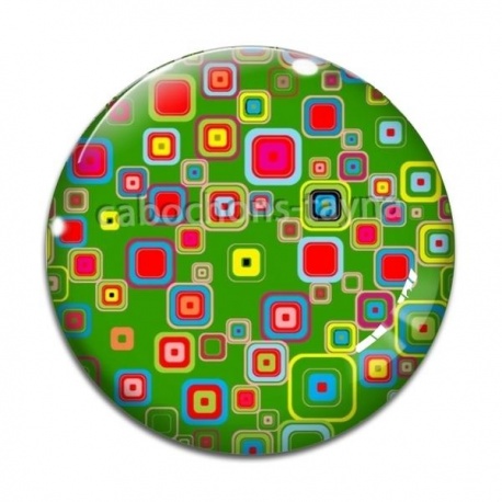 Cabochon Verre - fond carreau