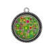 Pendentif Cabochon Argent - fond carreau