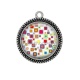 Pendentif Cabochon Argent - fond carreau