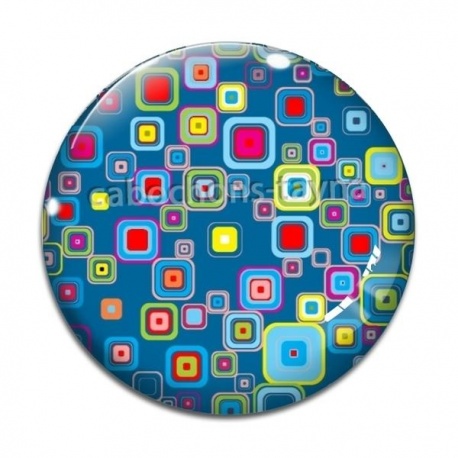 Cabochon Verre - fond carreau