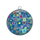 Pendentif Cabochon Argent - fond carreau
