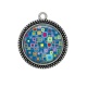 Pendentif Cabochon Argent - fond carreau
