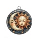 Pendentif Cabochon Argent - Soleil lune
